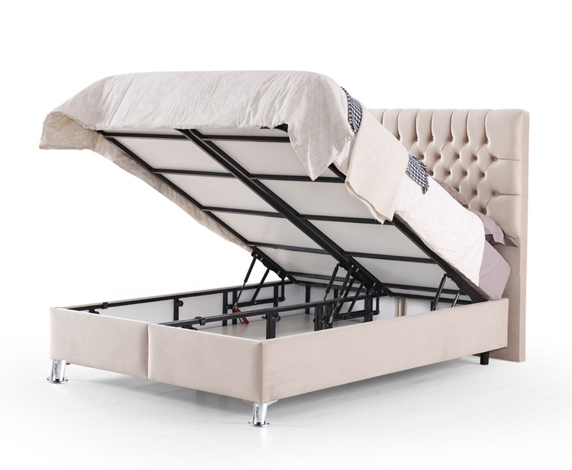 Astrid 4ft 6 Double Ottoman Bed Pack - Sand | Grey