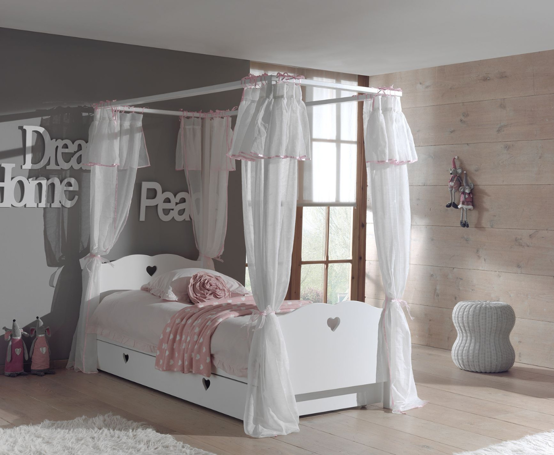 Amore Baldaquin Bed - White