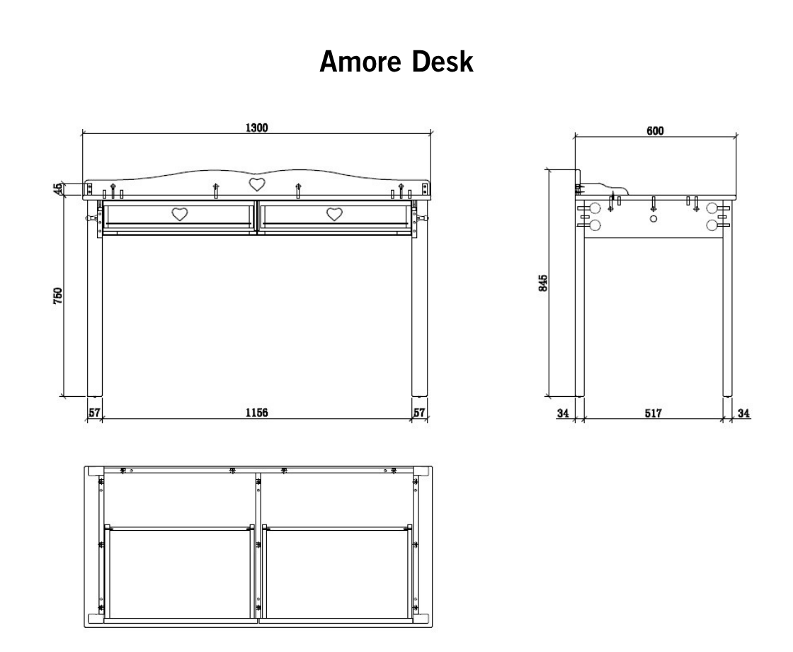 Amore Captain 90X200cm Bed - White
