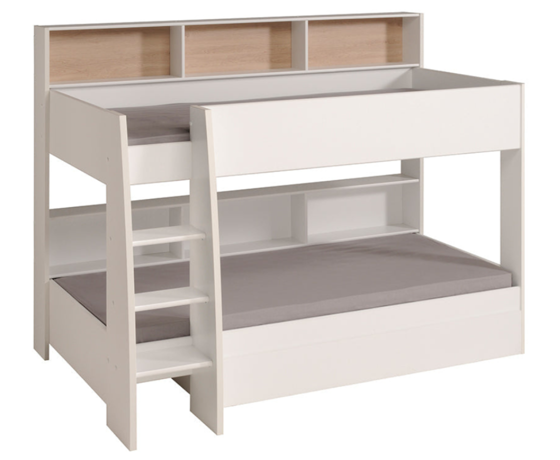 Aslan Bunk Bed - White | Oak and White Panels
