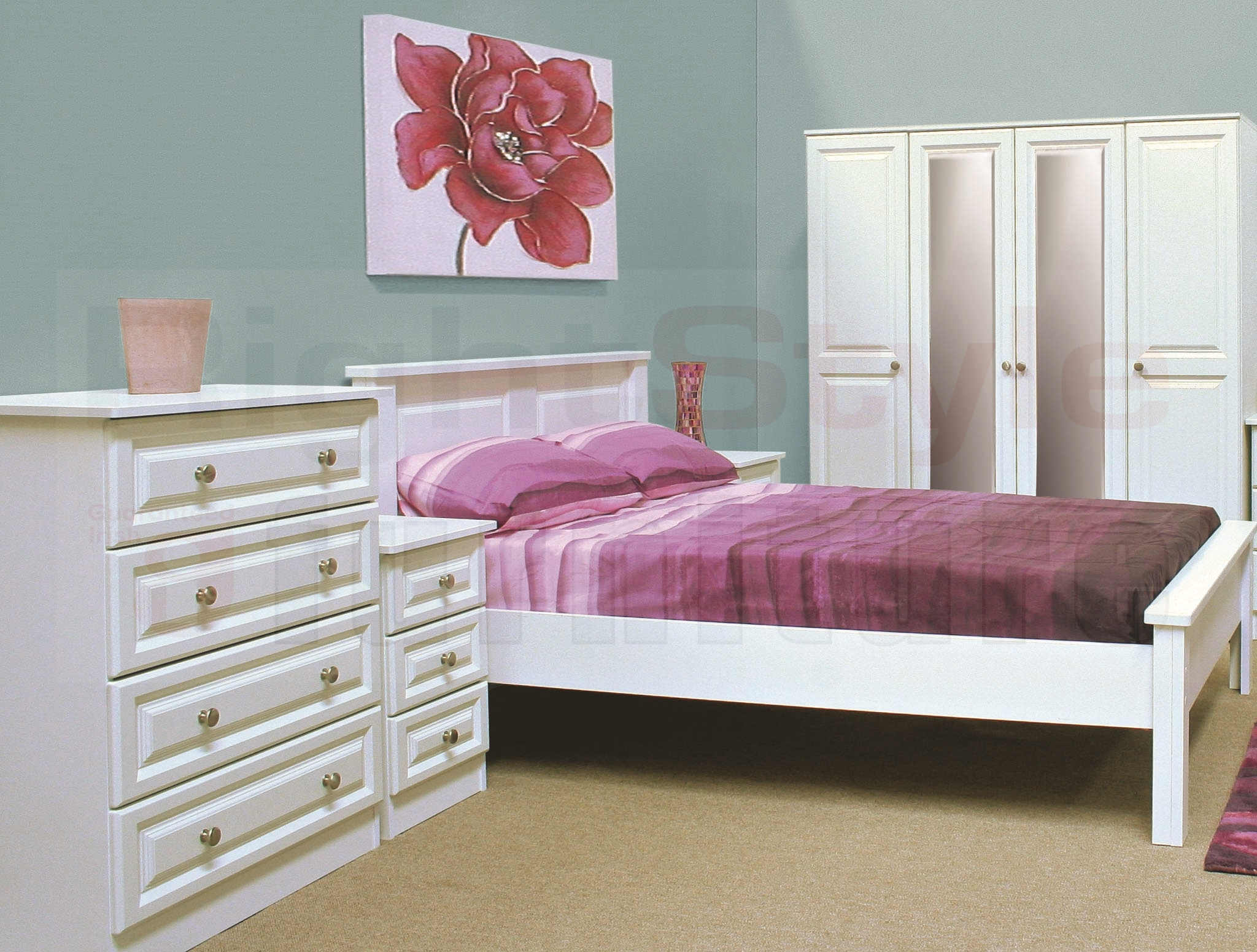 Avoca 1 Door Robe with Shelves and Mirror