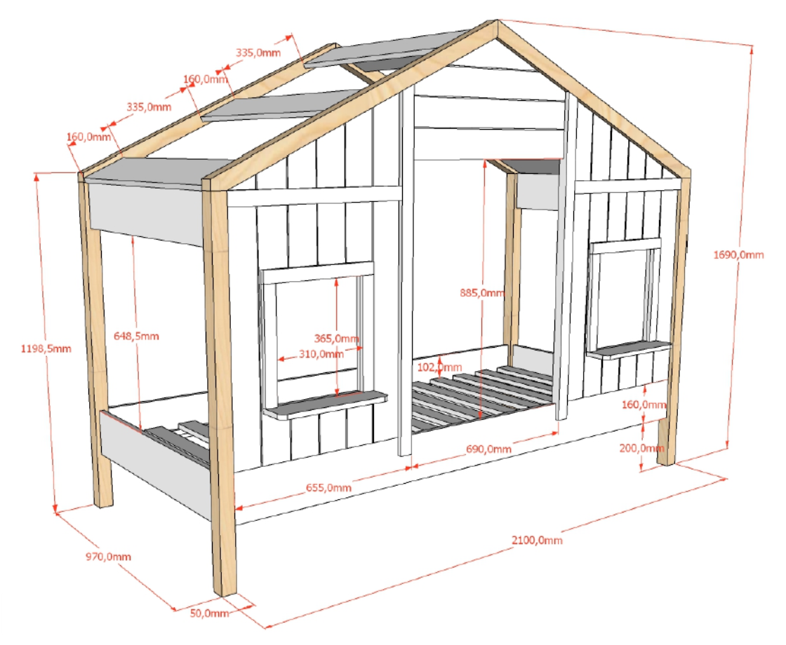 Babs 90 Housebed - White
