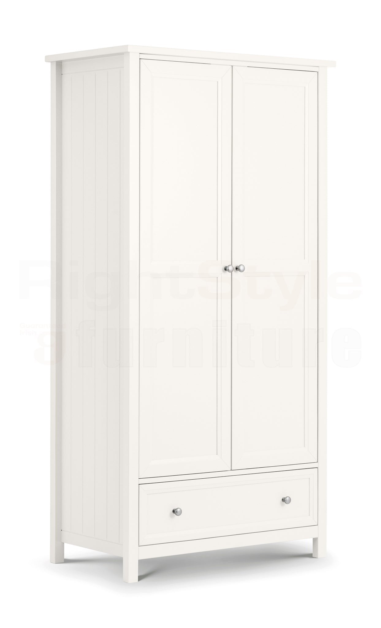Maine 2 Door Combination Wardrobe - Surf White