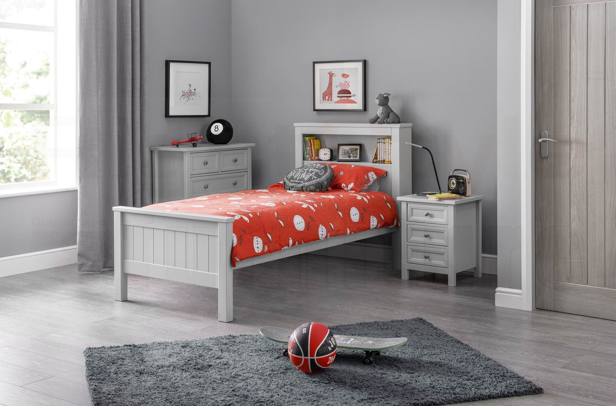 Maine Bookcase Bed Dove Grey