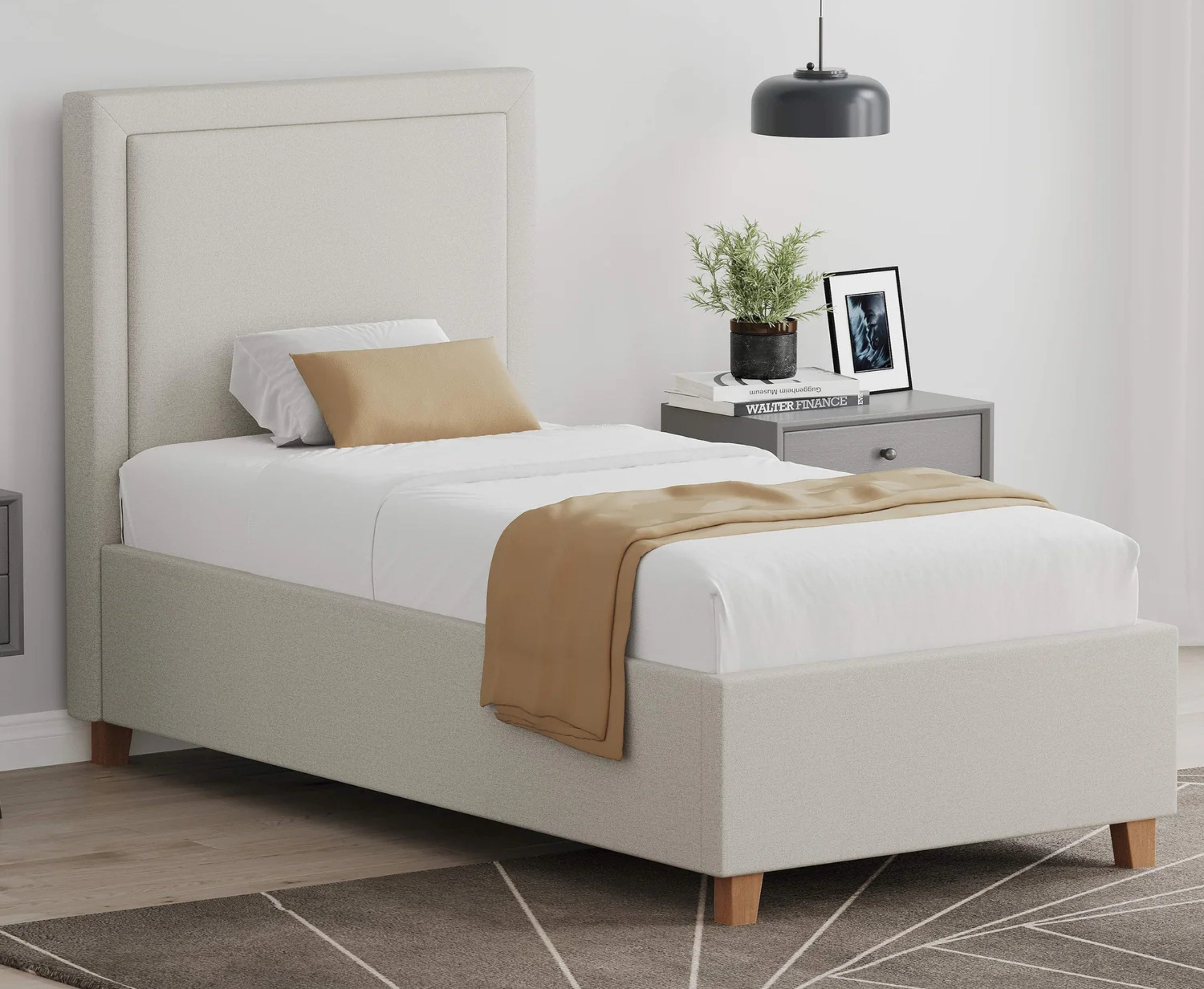 Blaire 3ft Single Ottoman Bed Frame - Beige