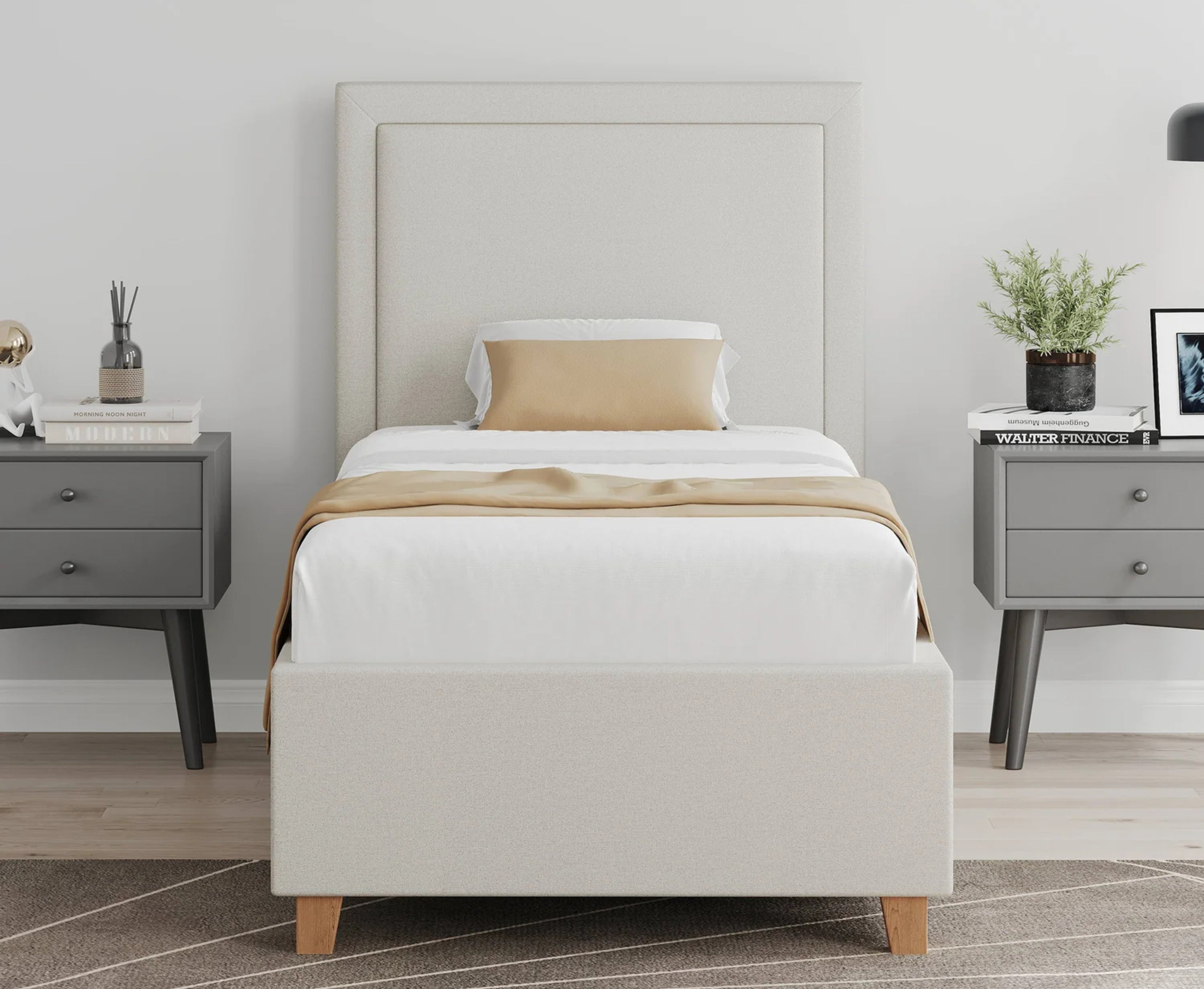Blaire 4ft Small Double Ottoman Bed Frame - Beige