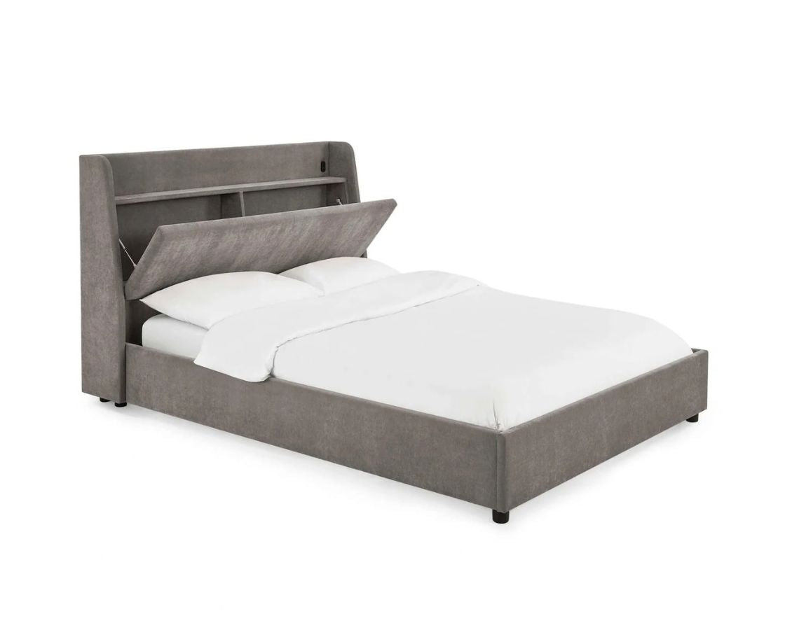 Blakely 5ft Kingsize USB Ottoman Bed - Grey