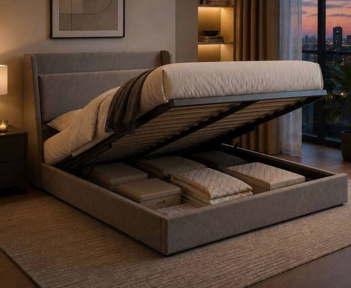 Blakely 4ft6 Double USB Ottoman Bed - Grey
