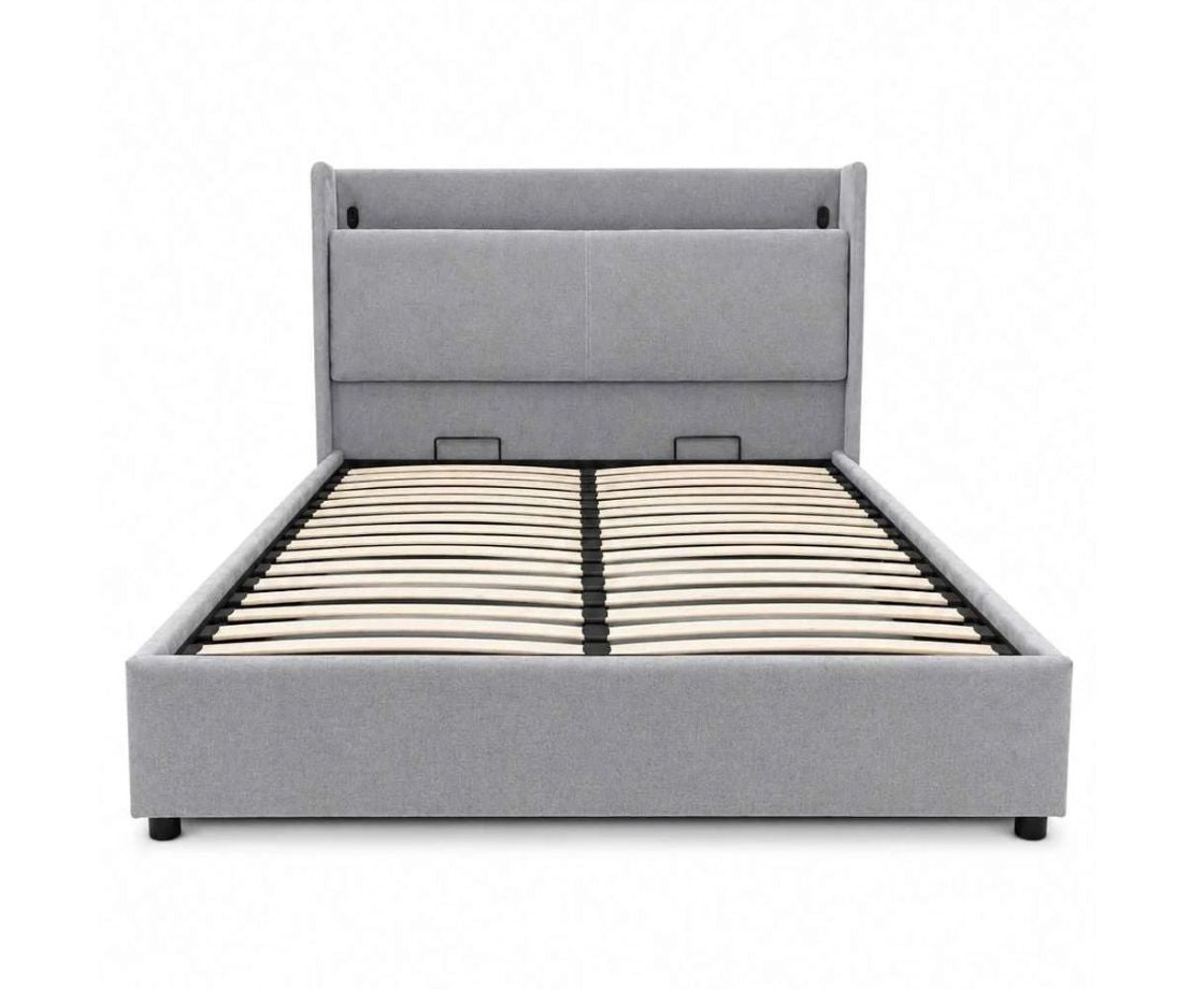 Blakely 5ft Kingsize USB Ottoman Bed - Grey