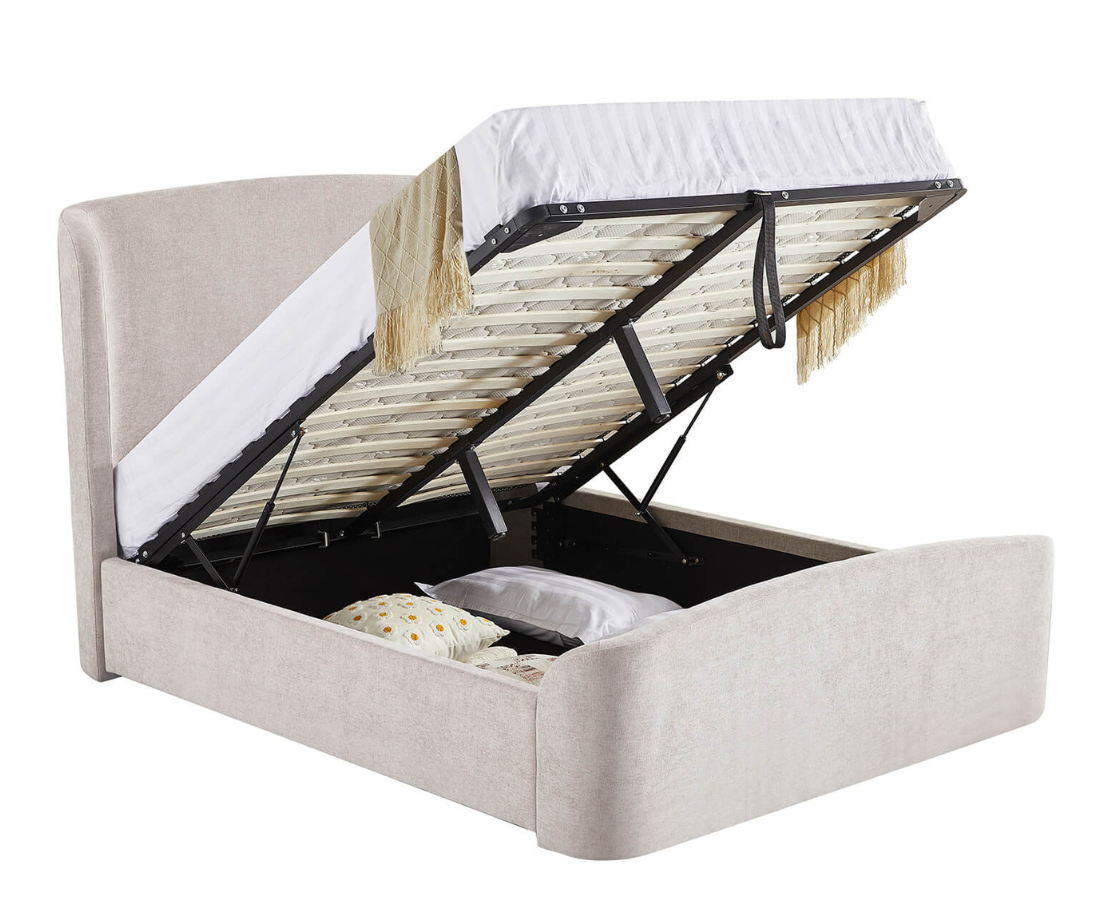 Blinne 4ft6 Ottoman Bed - Cream