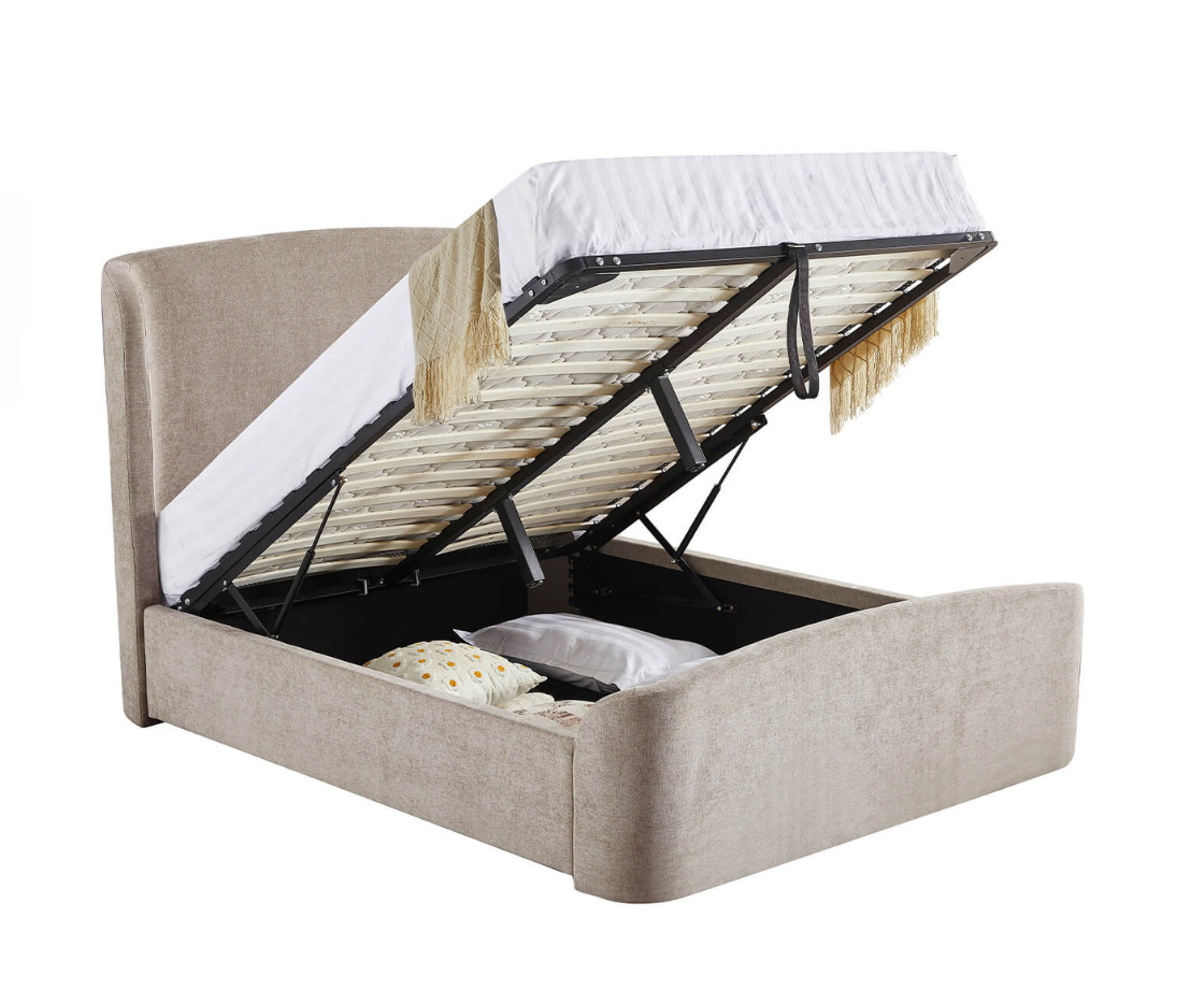 Blinne 4ft6 Ottoman Bed - Beige