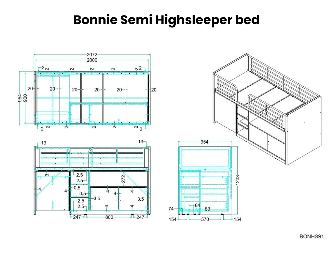Bonnie 91 Midsleeper - Fuchsia