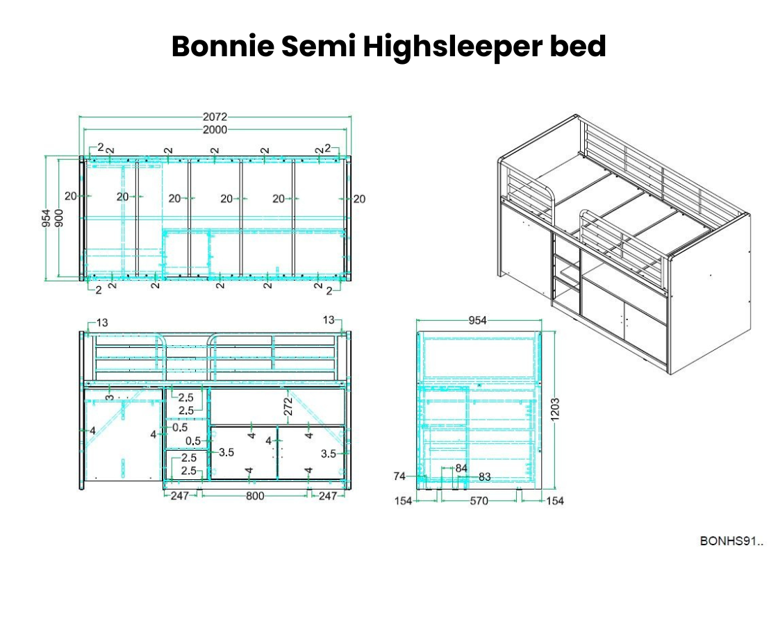 Bonnie 91 Midsleeper - Light Pink