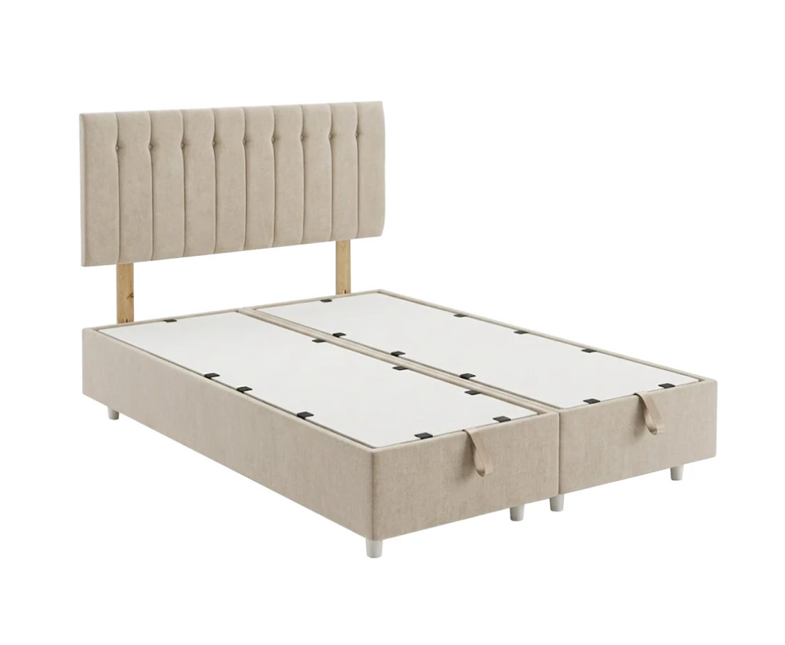 Brogan 3ft Single Ottoman Bed Frame - Beige