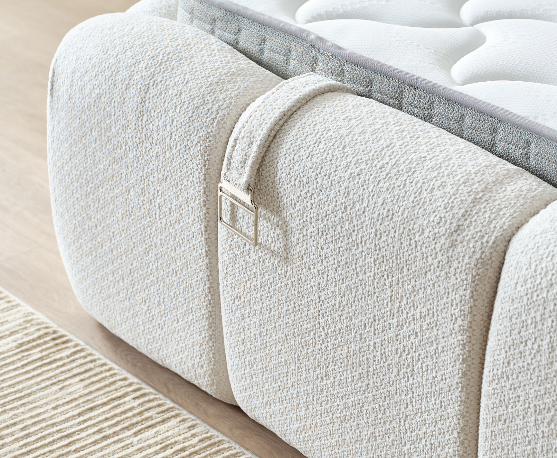 Bubble 4ft6 Double Ottoman Bed - Beige