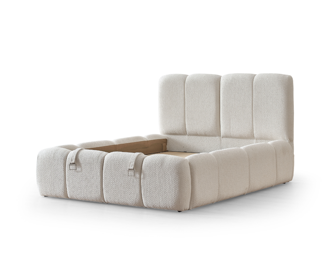 Bubble 6ft Superking Ottoman Bed - Beige