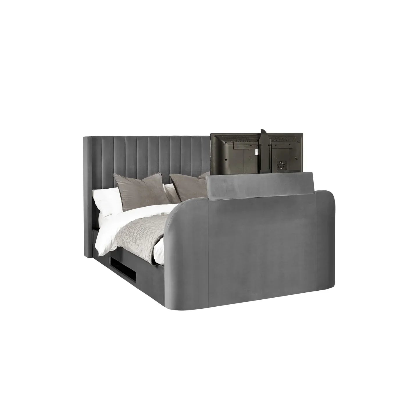 Klay 6ft Side Lift Ottoman TV Bed - Dark Grey