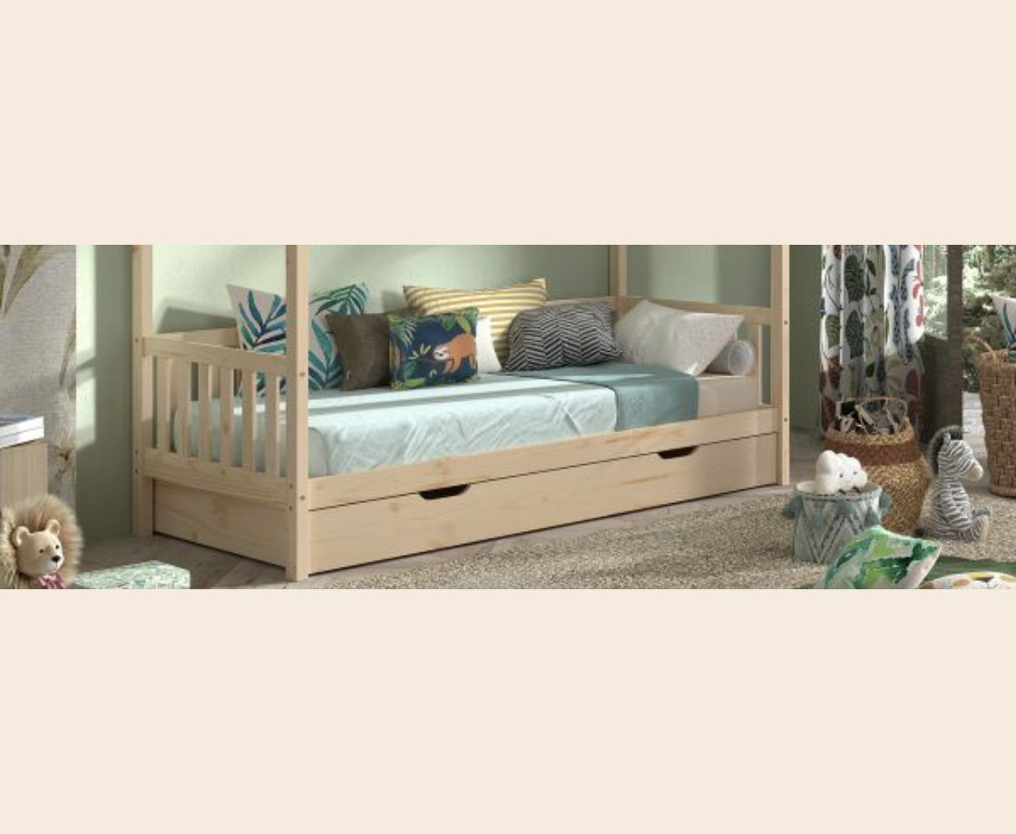 Cabane House Bed 90x200cm - Natural