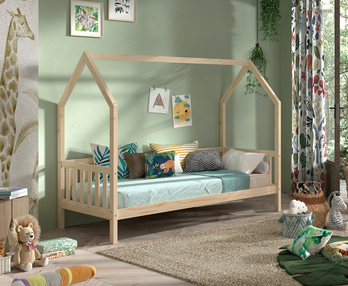 Cabane House Bed 90x200cm - Natural