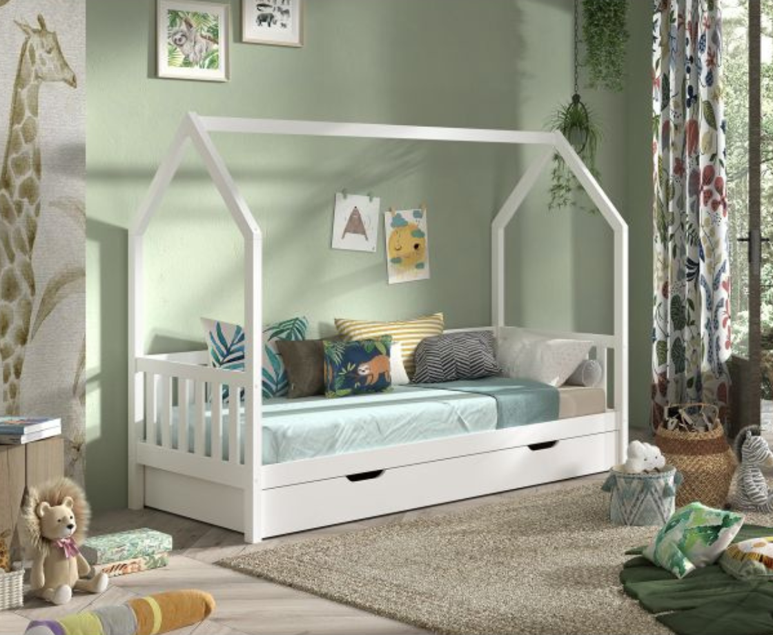 Cabane House Bed 90x200cm - White