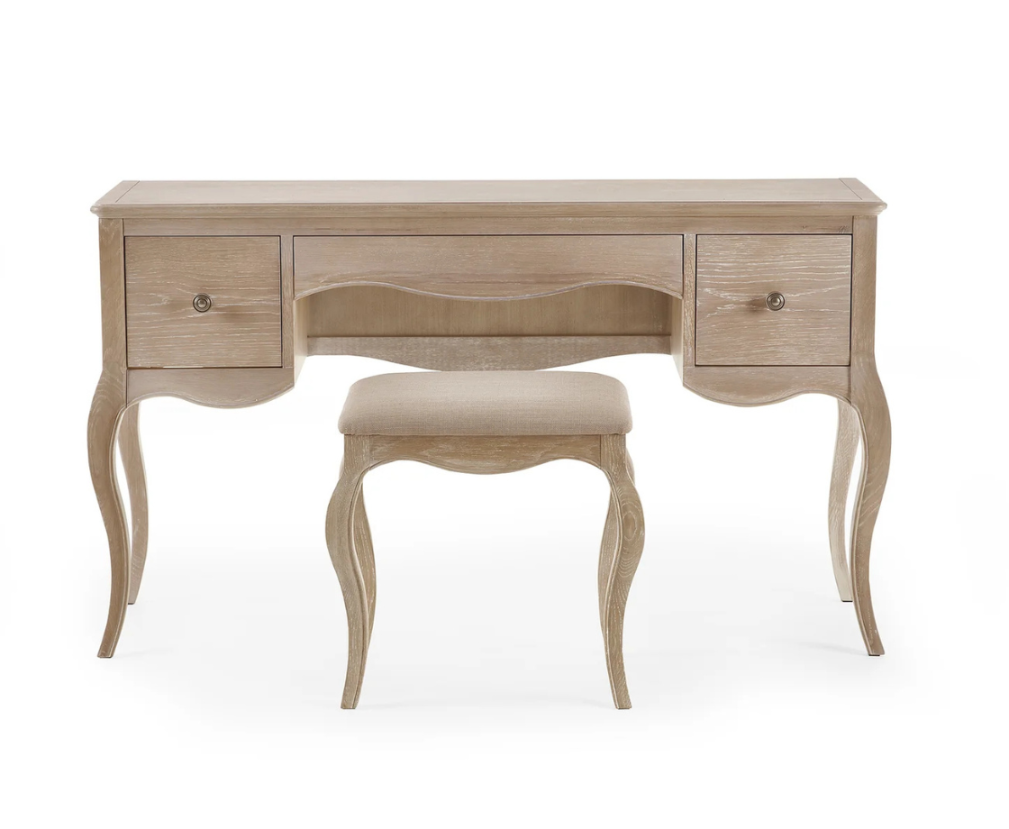 Camille Dressing Table and Stool - Oak