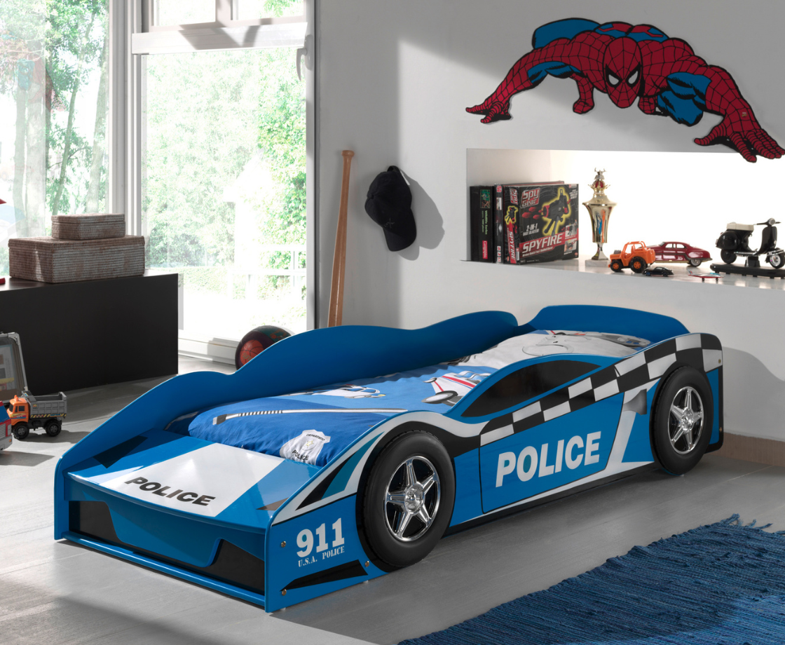 Toddler Police Car 70x140cm - Blue
