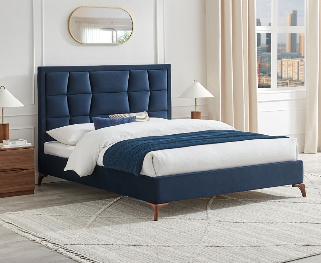 Carmen 4ft6 Double Bed - Navy