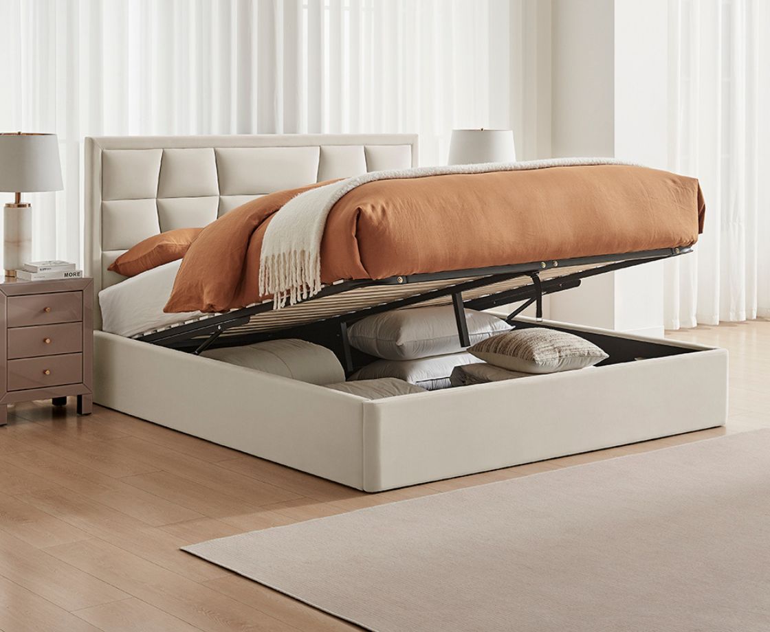Carmen 5ft Kingsize Ottoman Bed - Natural