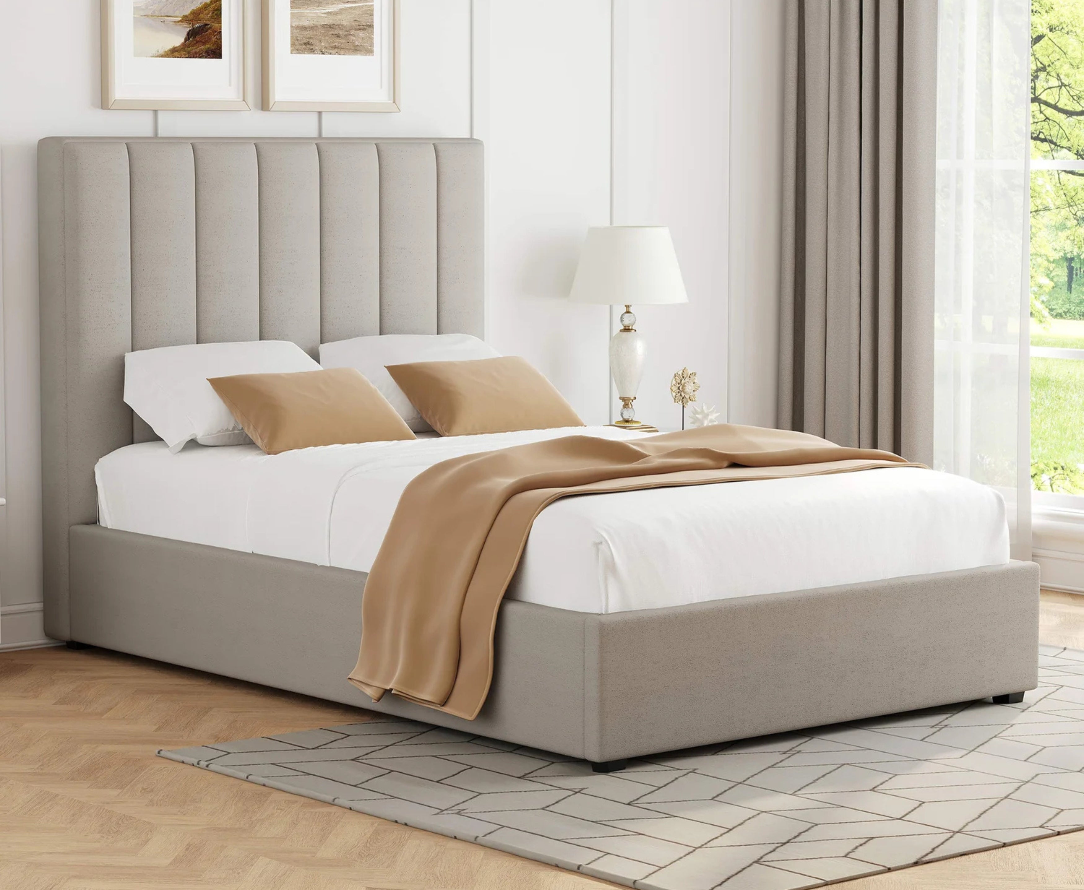 Codie 5ft Kingsize Ottoman Bed Frame - Beige