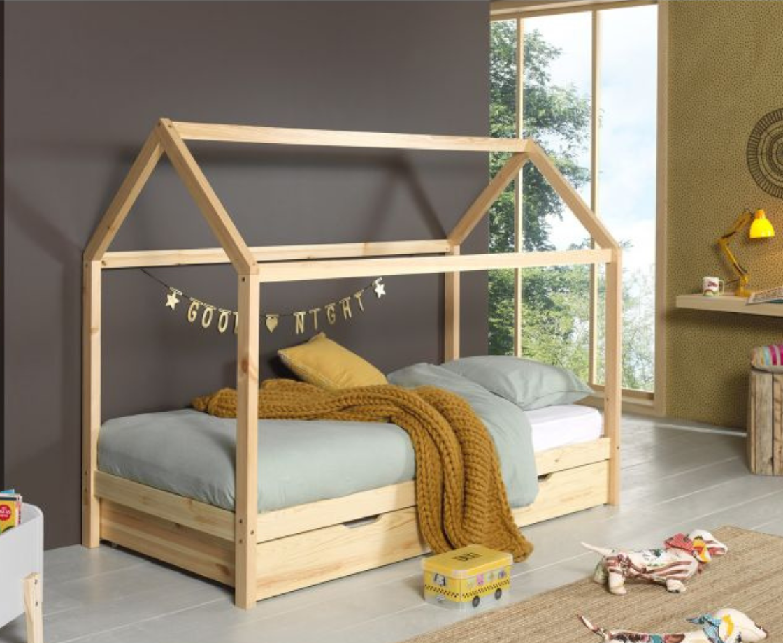 Dally House Bed 90x200cm - Natural