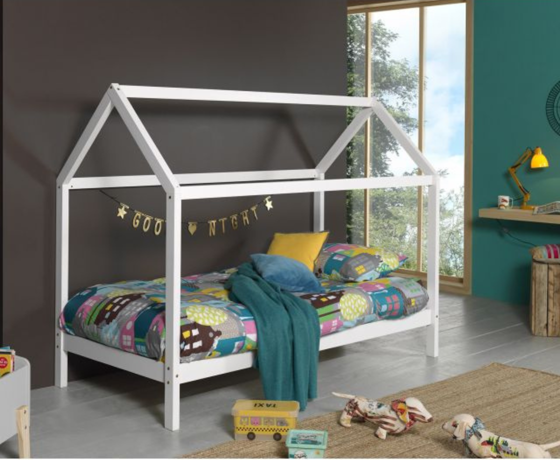 Dally House Bed 90x200cm - White