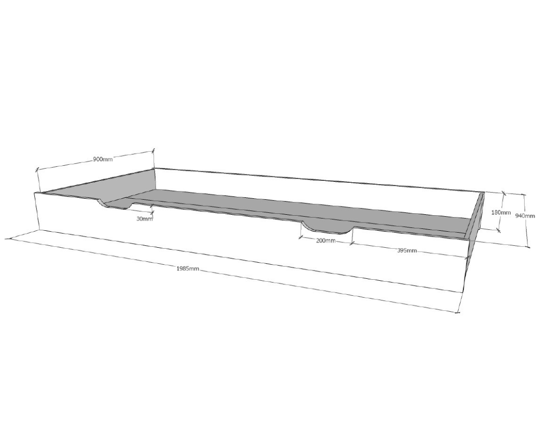 Dally House Bed without Gate 90x200cm - Natural