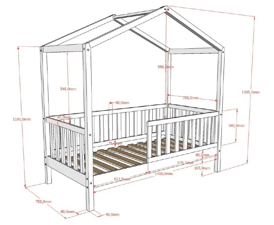Dally Toddler Bed 70x140 - Anthracite