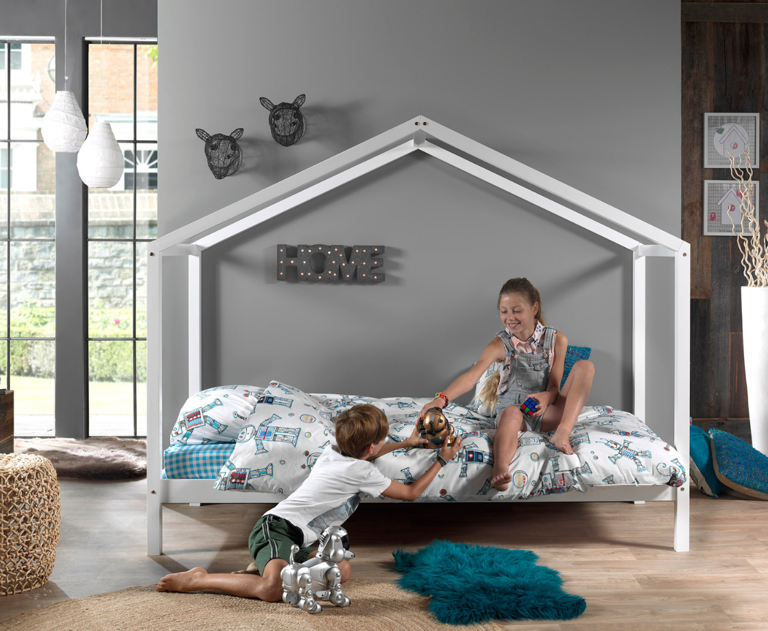 Dally House Bed without Gate 90x200cm - White