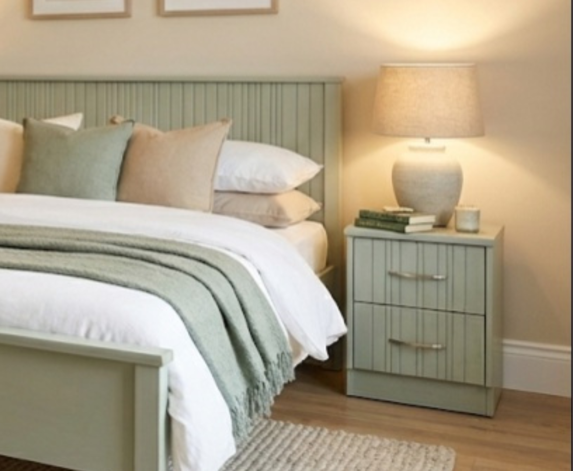 Finn 4ft6 Double Bed Frames - Sage