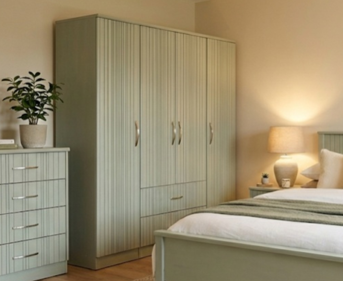 Finn 2 Door Robe with shelves - Sage
