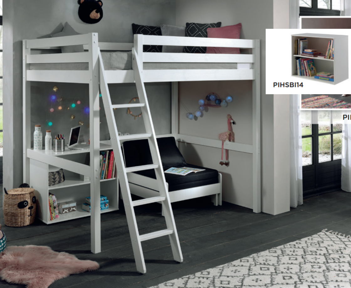 Funkie Mezzanine 140cm High sleeper - White