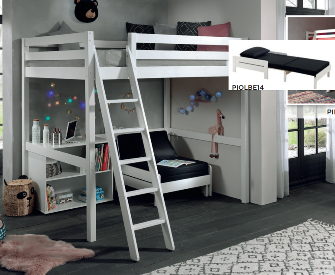 Funkie Mezzanine 140cm High sleeper - White