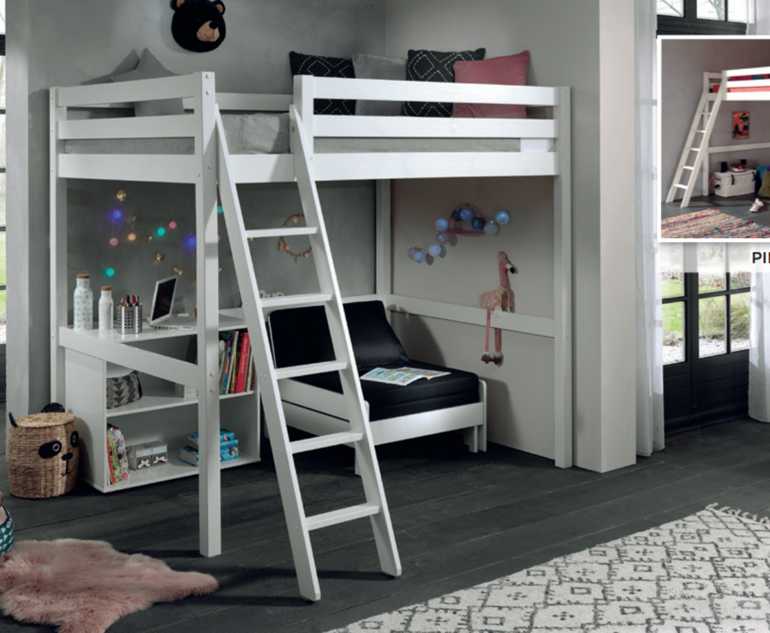Funkie Mezzanine 140cm High sleeper - White