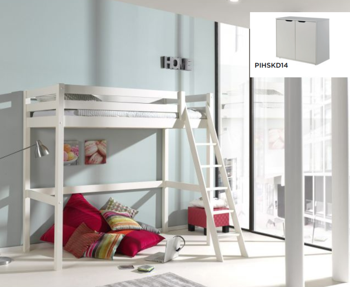 Funkie Mezzanine 90cm High sleeper - White