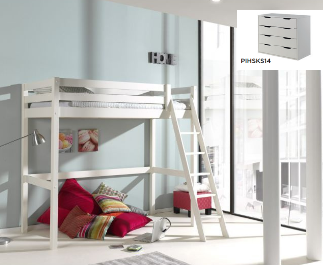 Funkie Mezzanine 90cm High sleeper - White