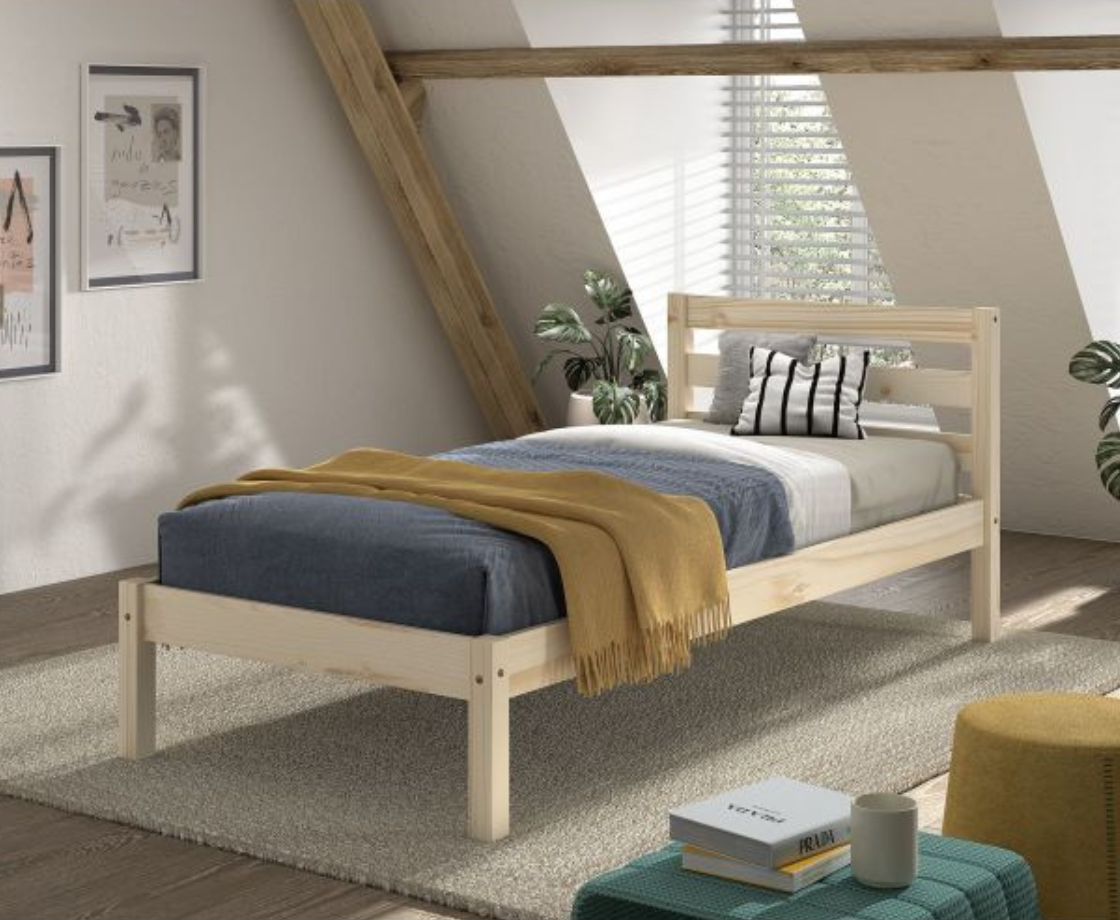 Funkie Bed 90x200 cm - Natural / White