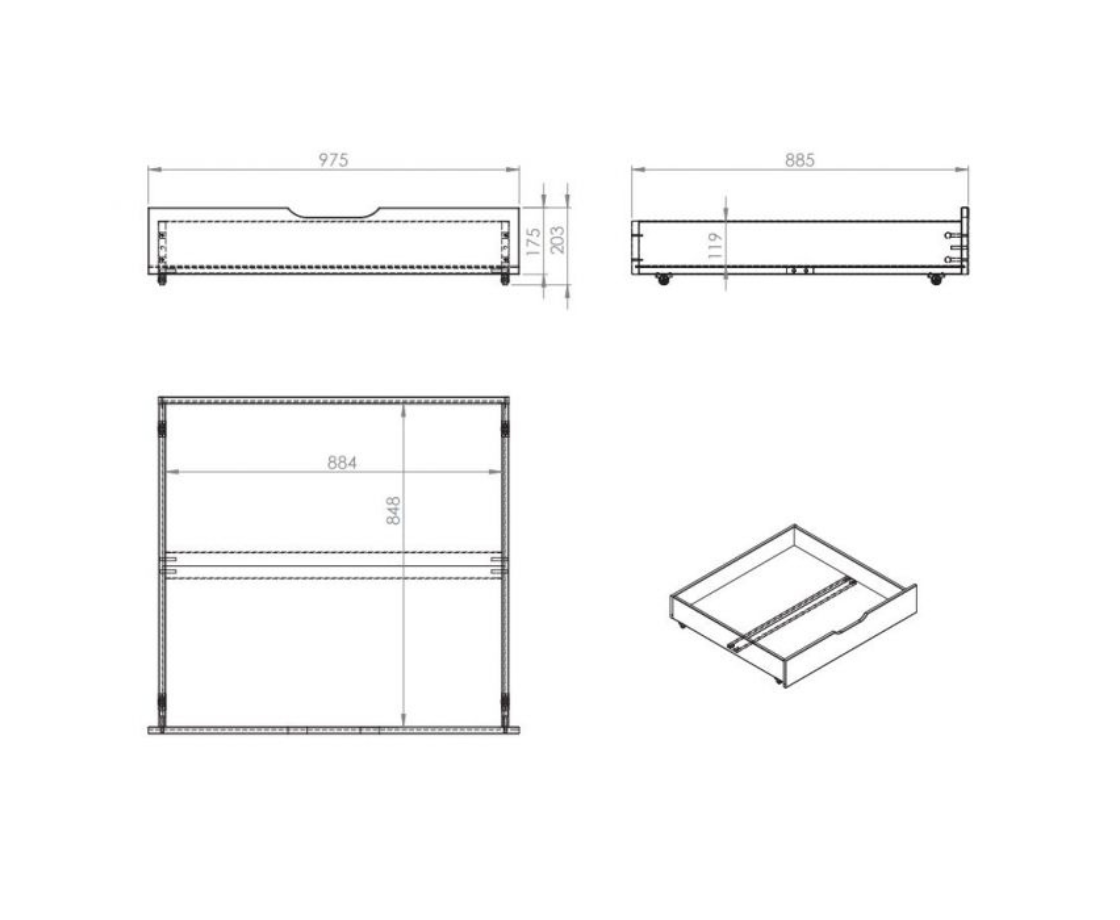 Funkie Bunk Bed 180cm - White