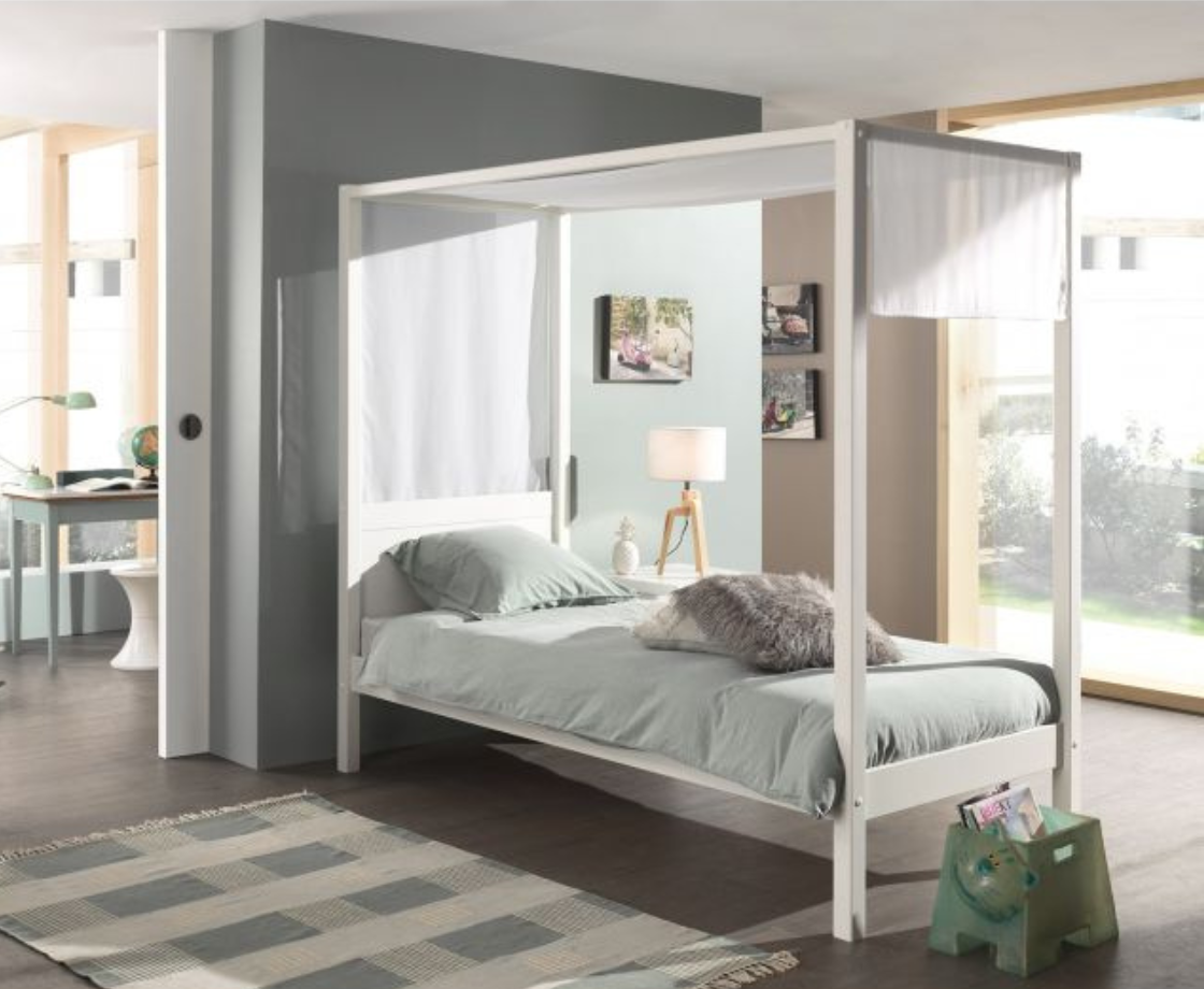 Funkie Canopy 90cm Bed  - White