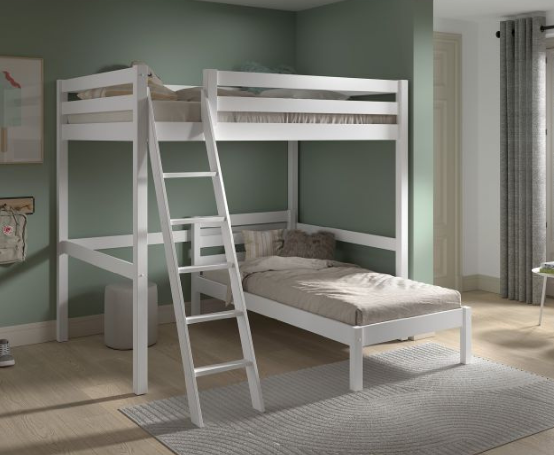 Funkie Mezzanine 140cm High sleeper - White