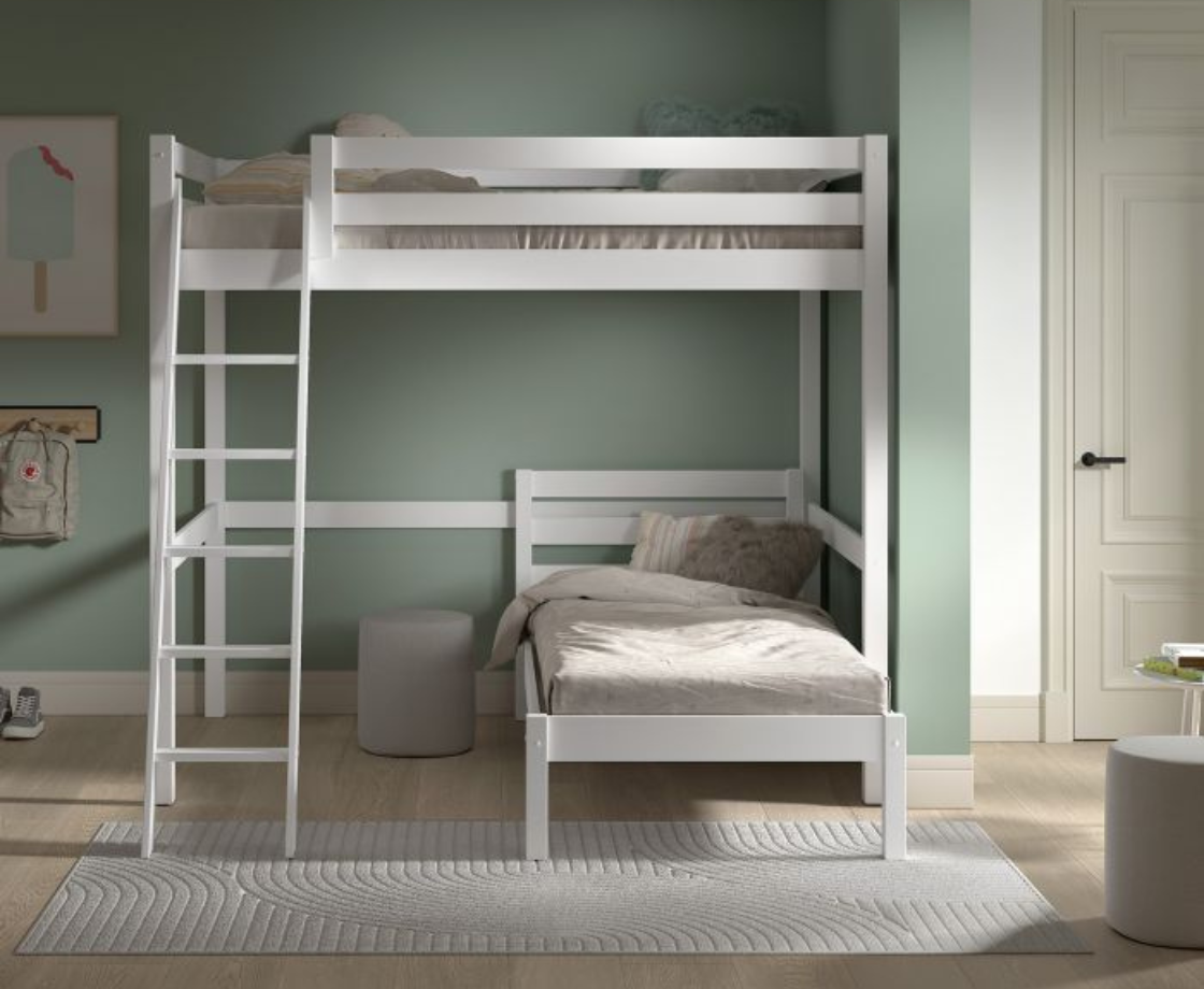 Funkie Mezzanine 140cm High sleeper - White