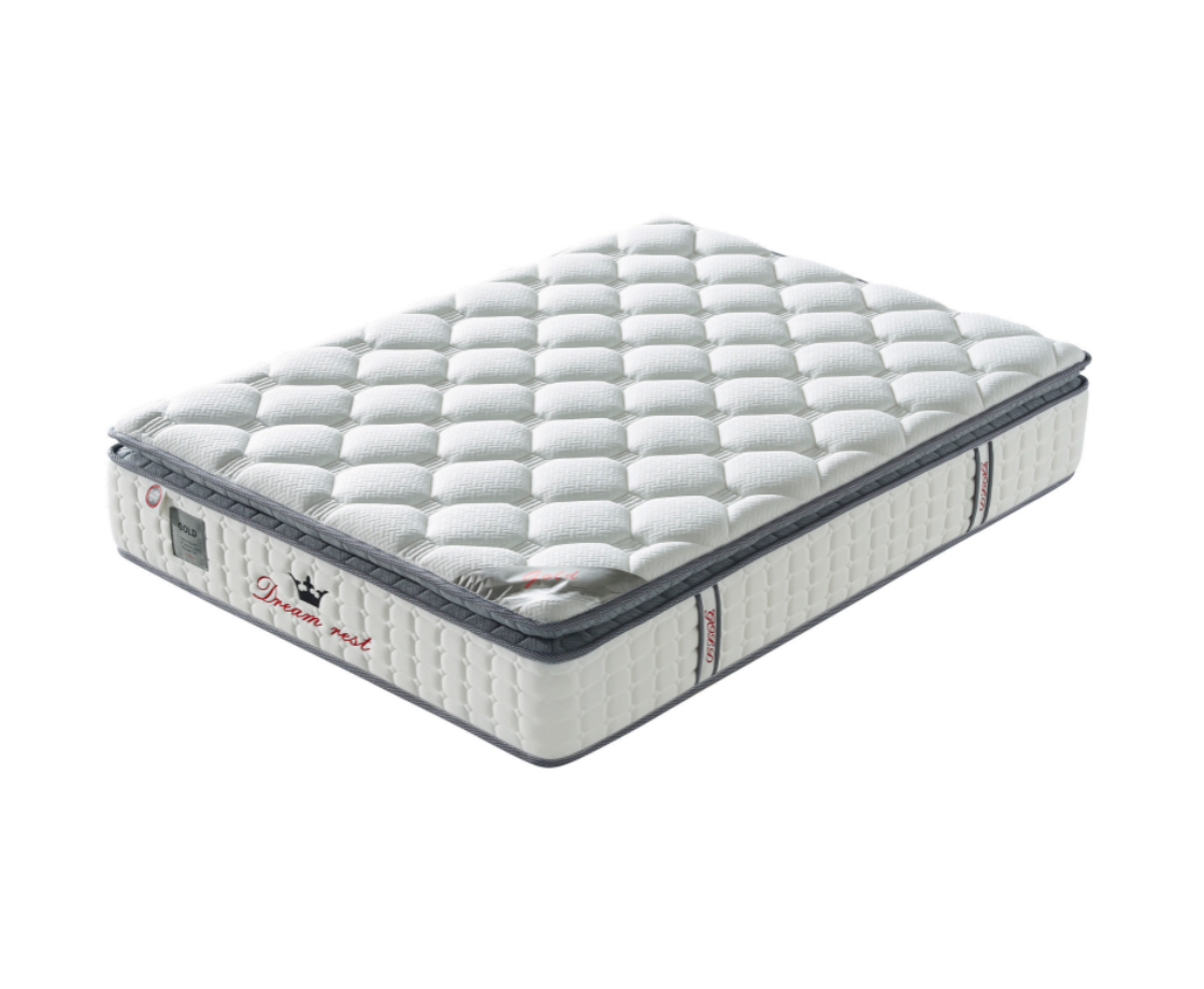 Gold 4ft6 Double Mattress - White