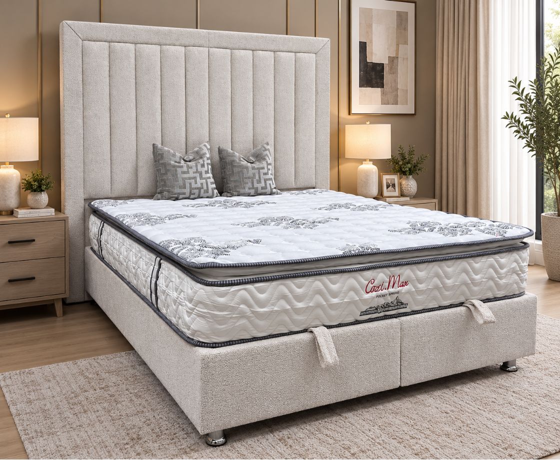 Hollie 4ft6 Double Ottoman Bed - Beige