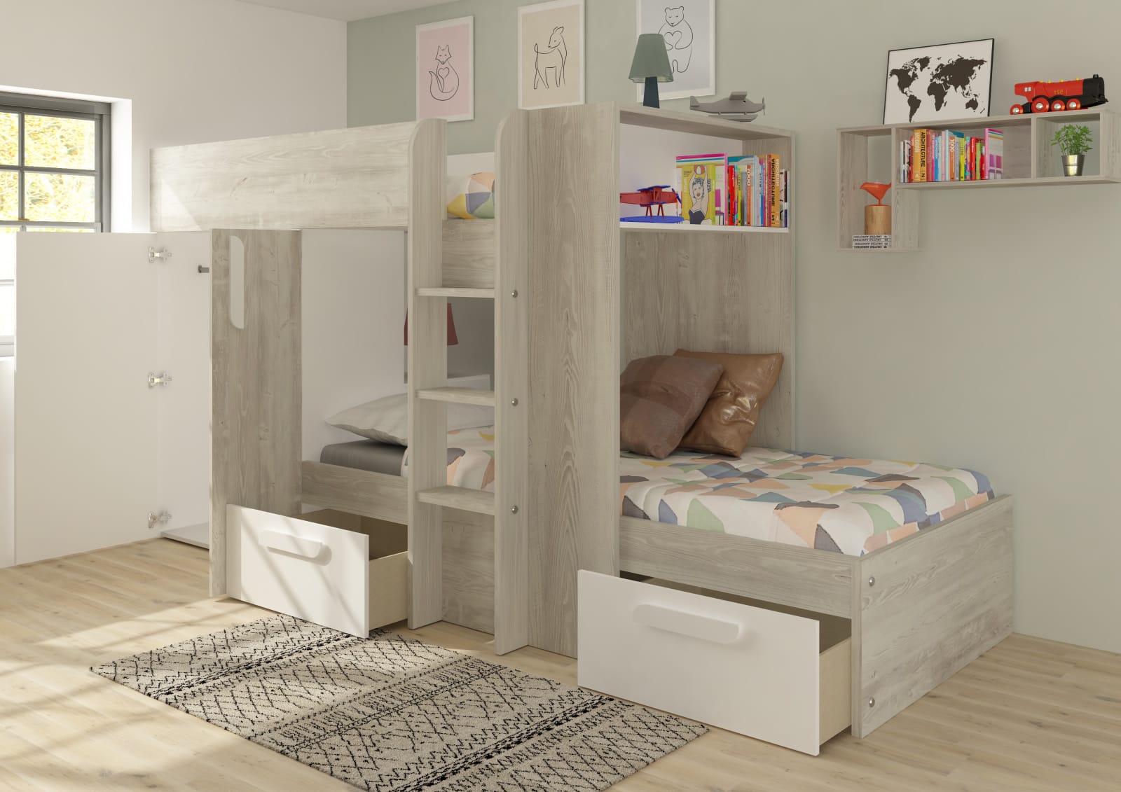 Supreme Bunk Bed - Grey Oak