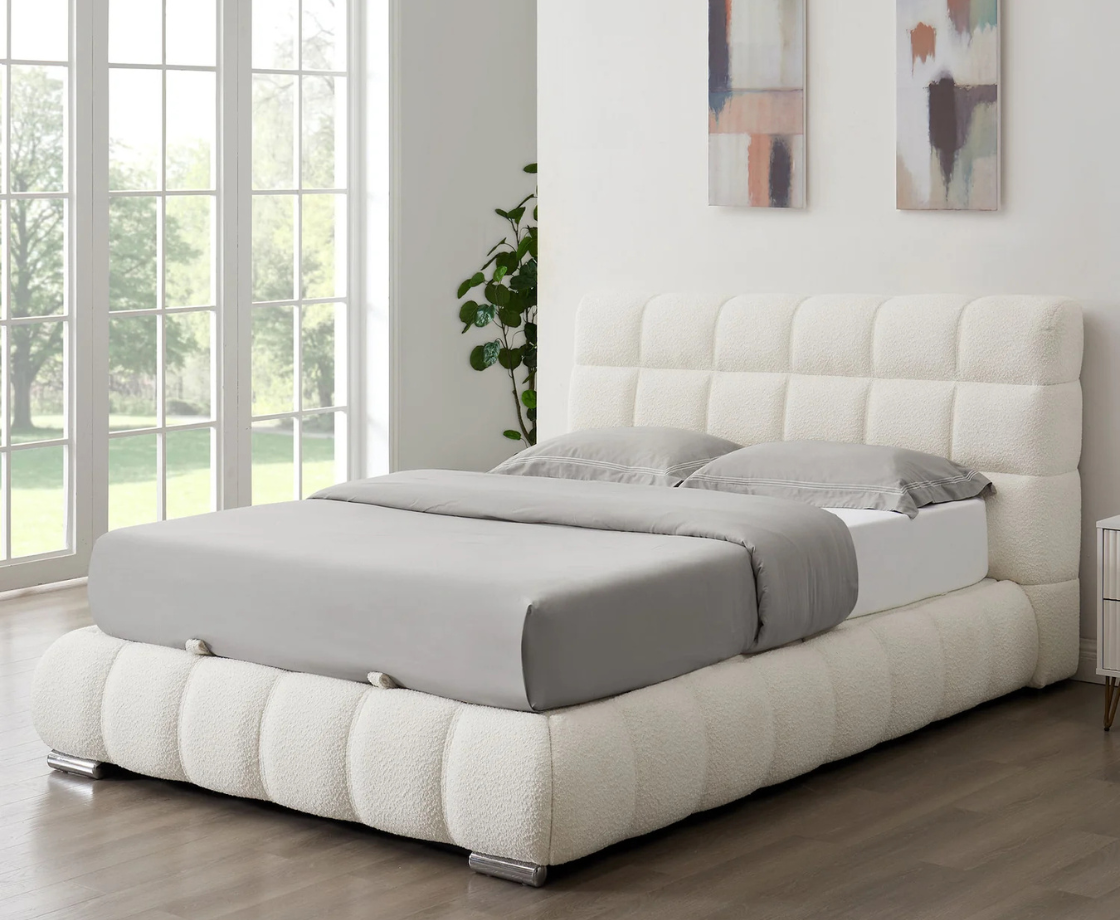 Kellie 5ft Kingsize Ottoman Bed Frame - Cream